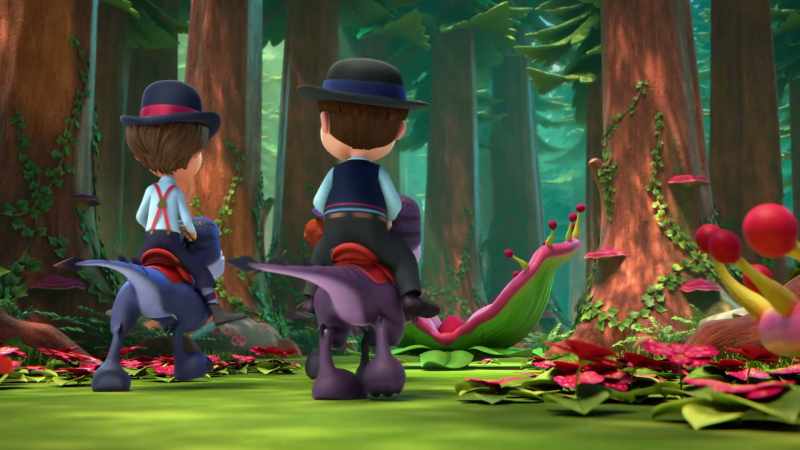 Those dino ranchers got scared and high-tailed it away from a plant