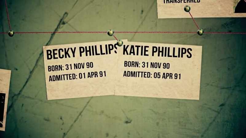 Three-month-old identical twins Katie and Becky Phillips