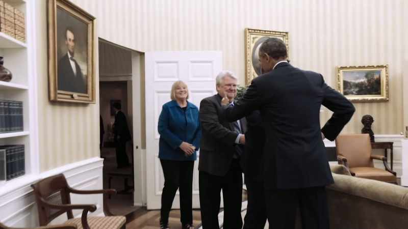 Three years later, he visited with President Obama again
