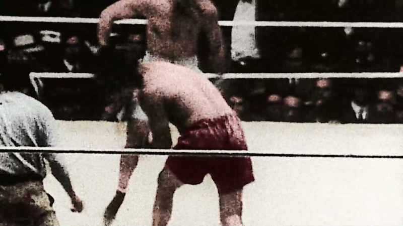 THREW A LEFT HOOK, CRASHED ON FIRPO'S BODY AND JAW