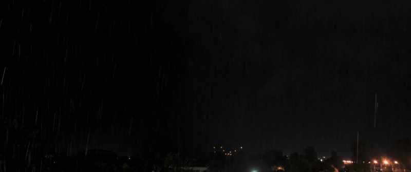 [thunder rumbling] [rain pattering]