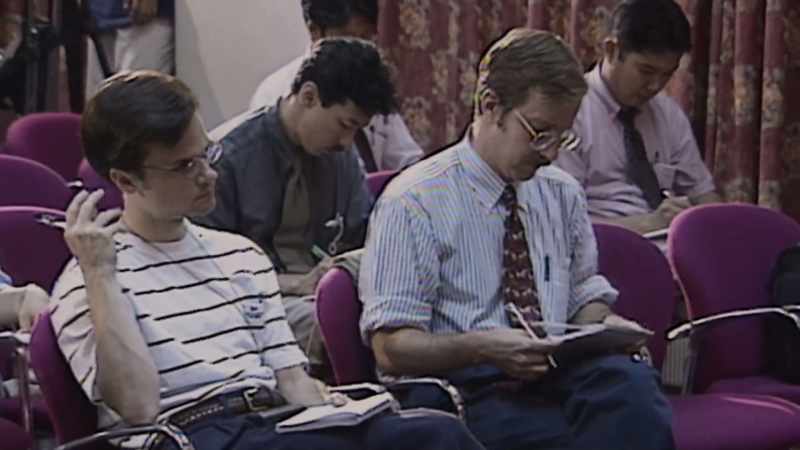 Tim was always surrounded by members of the press