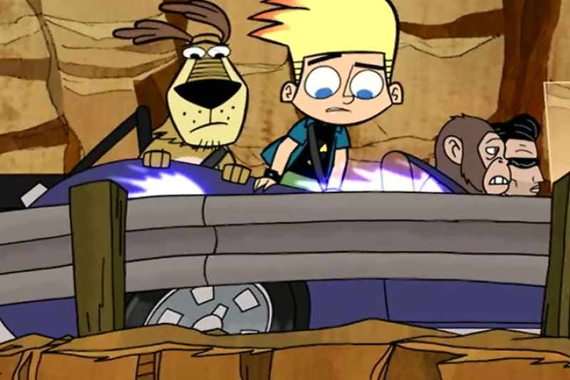 (TIRES SCREECH, METAL SQUEAKS)