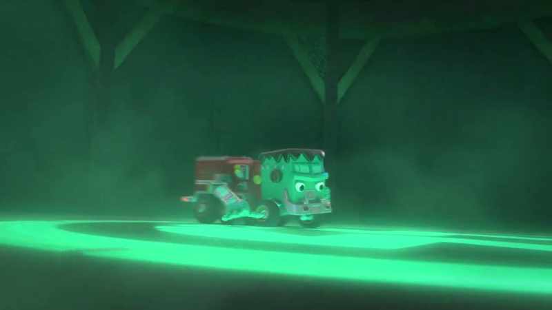 [tires screeching]