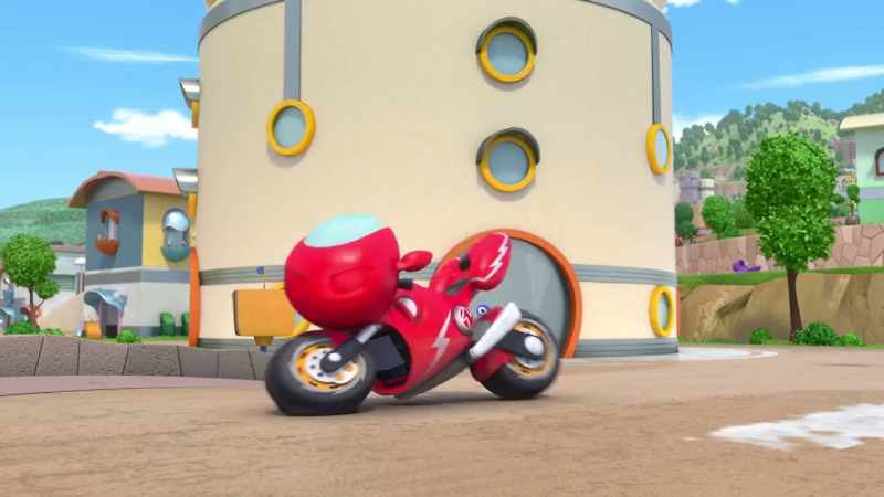 (tires screeching)