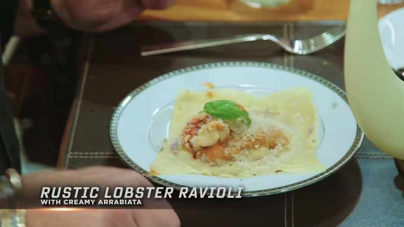 To start, we have a rustic homemade lobster ravioli