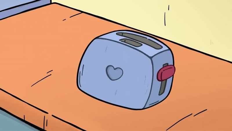 [toaster rattles]
