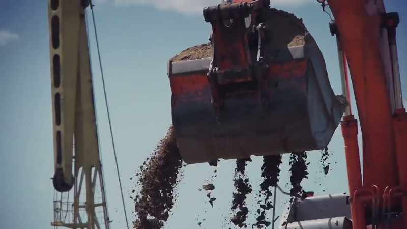 Today mechanical excavators dig foundations