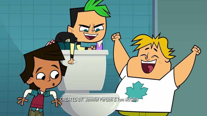 (Toilet flushes) (Laughter and cheering)