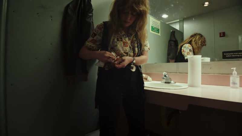 (toilet flushes)