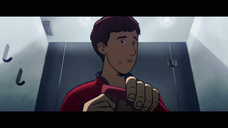 (toilet flushes)