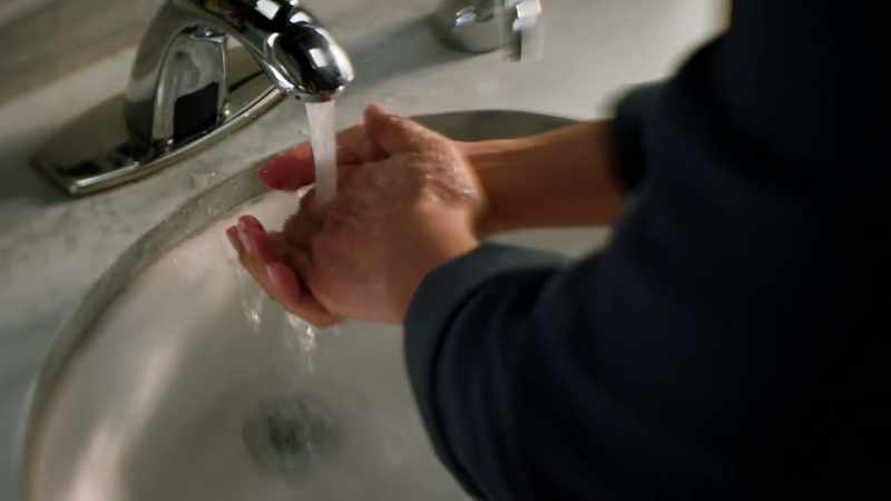 [ toilet flushes ]