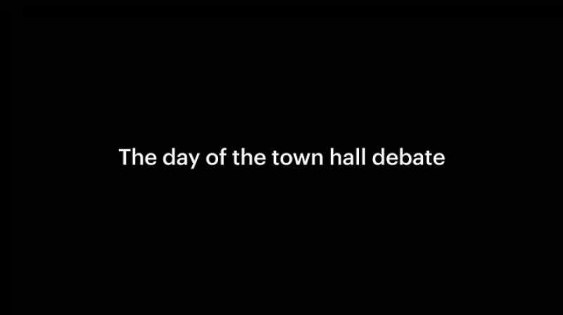 Toni put the big ad for the town hall