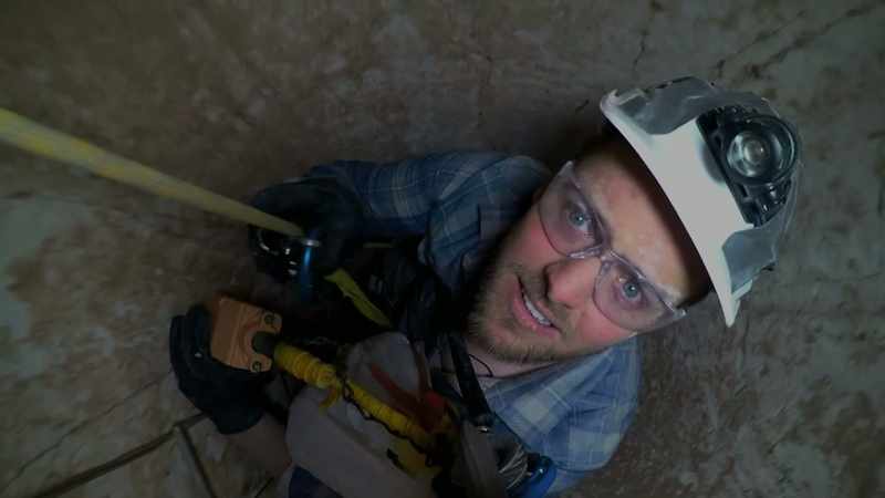 Took the risk of going down the shaft