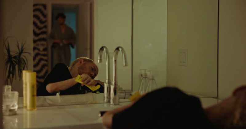 [ Toothbrush clatters ]