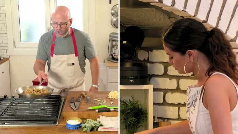 Toss, toss, toss and coat our gnocchi