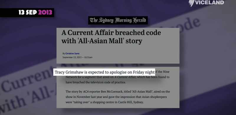 Tracy Grimshaw was expected to make an apology that night