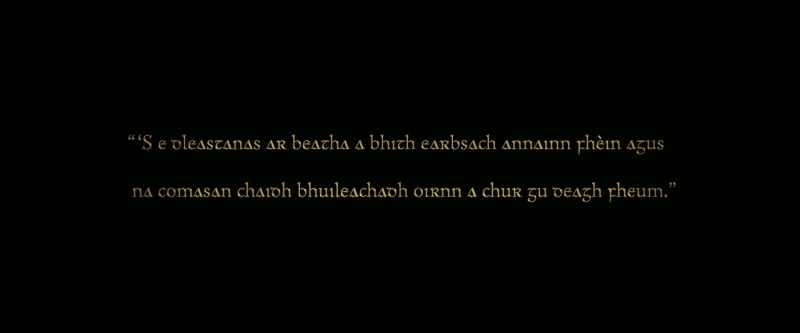 (Traditional Scottish violin and bagpipe music)