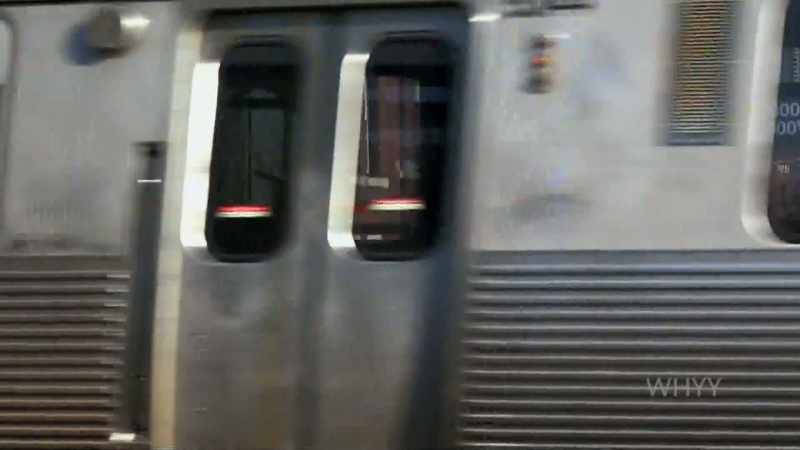 [train creaking and clattering]