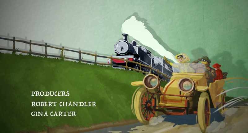 [train horn blaring]