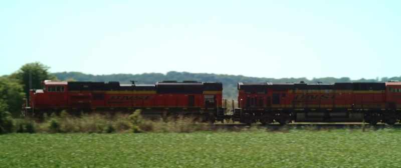 (train rumbling)
