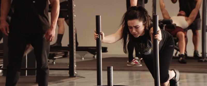 TRAINER: Push, push! Okay, dig deep!