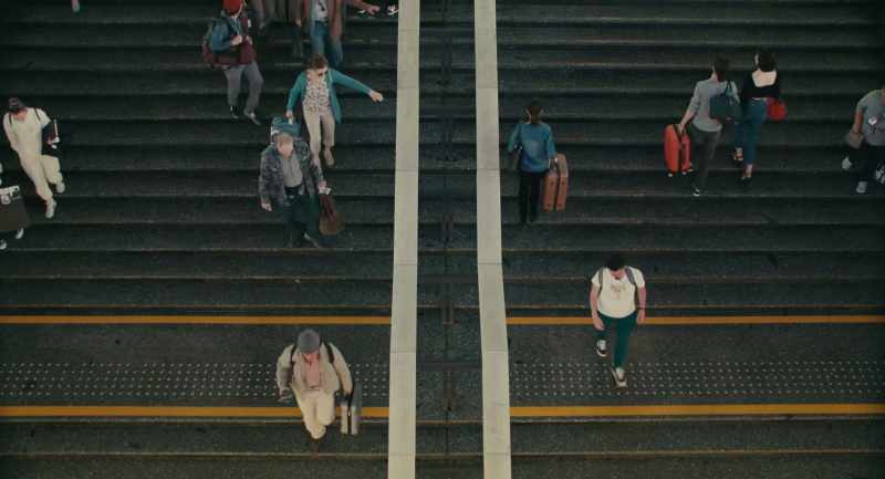 Train's arriving in two minutes. Come on