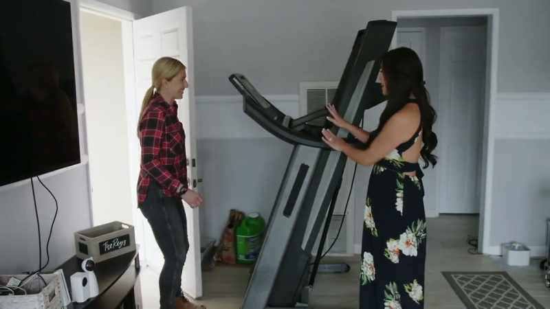 Treadmill in the living room. [laughs]
