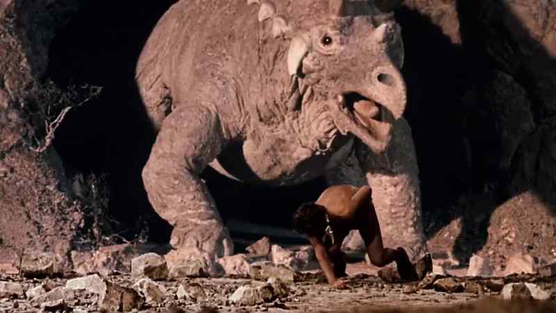 [TRICERATOPS ROARING]