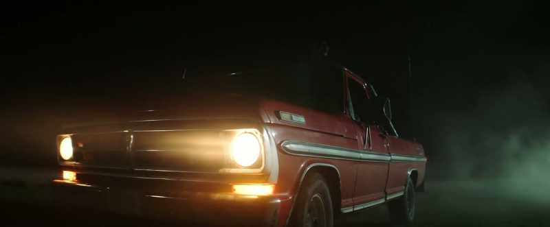 (truck engine roaring)