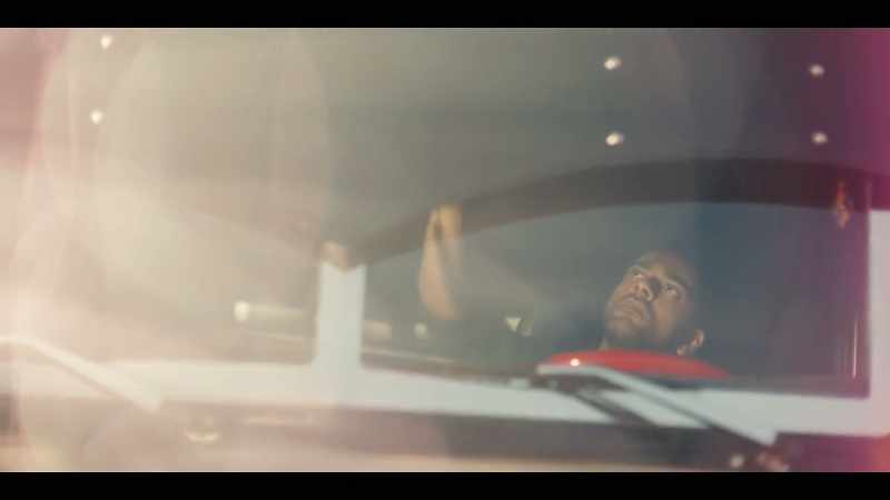 (truck roaring) -(rock music playing)