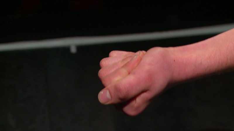 Turn your hand over and then slowly open your fingers