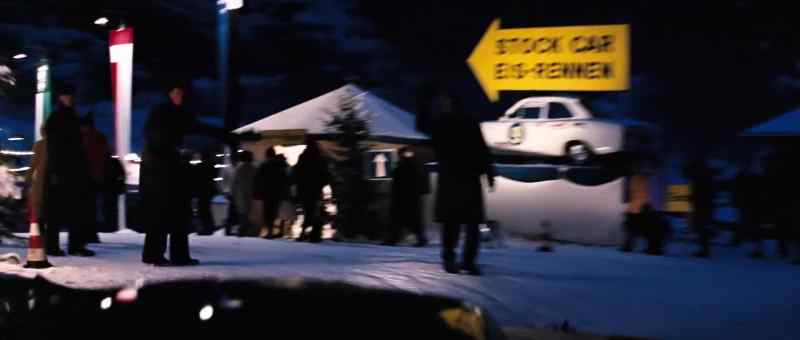 Turn left. A crowd may discourage them. - (brakes screech)