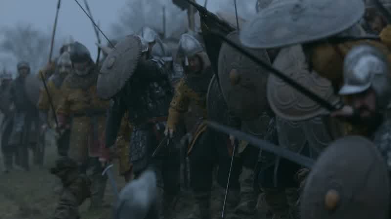 Turn! Turn around! Turn back! Turn back! Turn! Turn around! Shield wall! Shield wall! Get together!