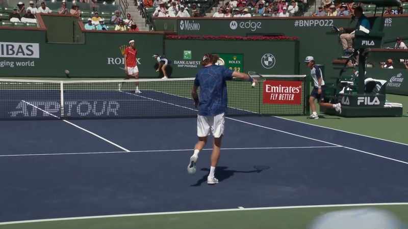 [TV announcer] Be careful there, Rublev