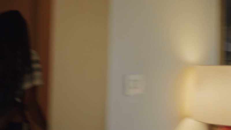 (TV playing) -(door shuts)