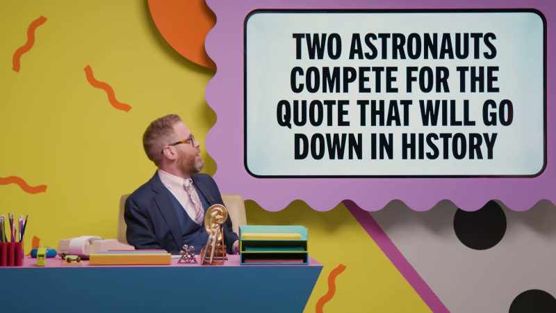 Two astronauts compete for the quote