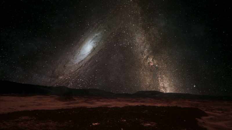 Two galaxies in a single sky