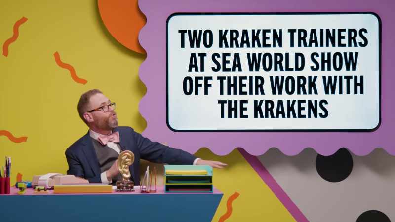 Two kraken trainers at Sea World