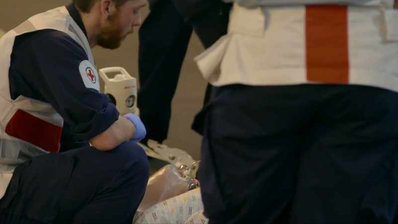 Two of the ship's medics