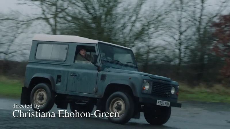 [tyres rumbling on the wet road]