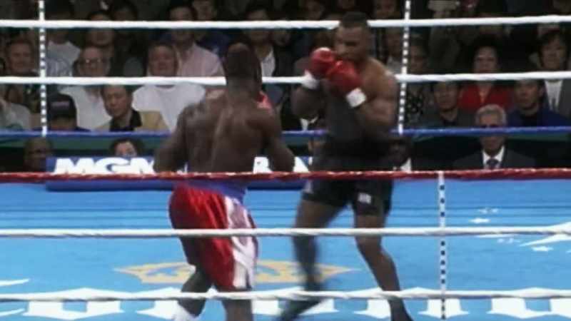 Tyson trying to let go with the right hand