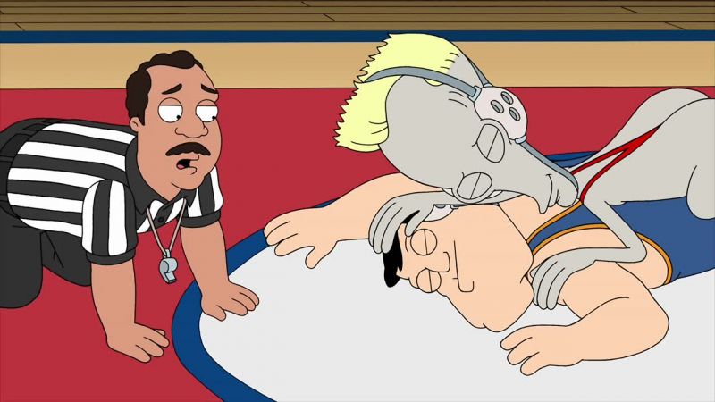 Uh, you have to pin him on his back