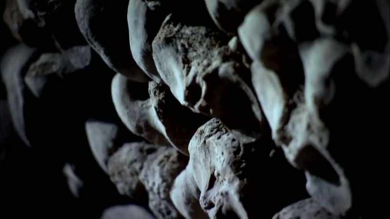 Underground chambers filled with animal and human remains