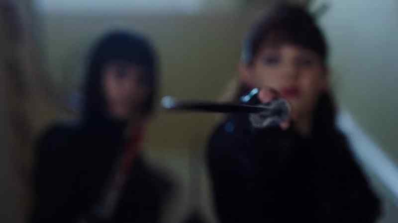 (UNSHEATHES SWORD)