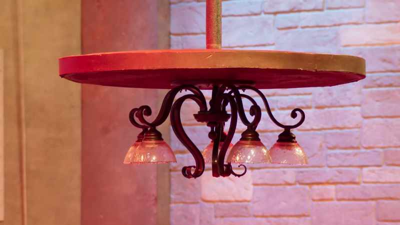 Until the chandelier is lowered, the vanity is a dead end