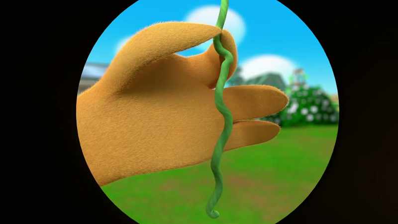 Up close, this looks like a string from some cloth, or a towel
