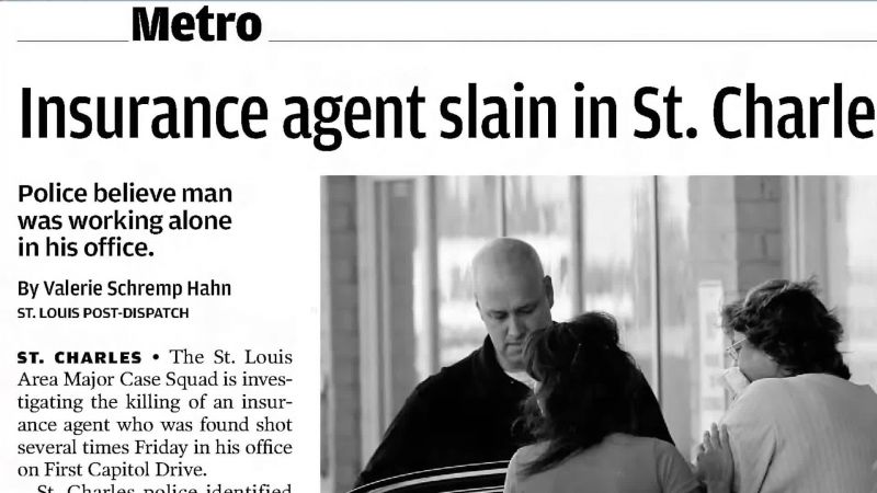 Up next, an insurance agent's murder