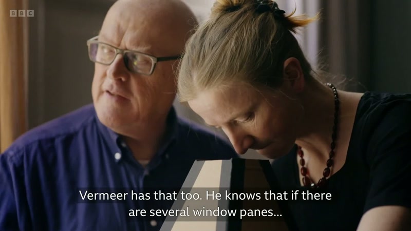 Vermeer has that too. He knows that if there are several window panes