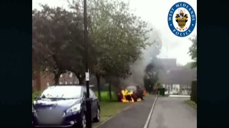 Very short time after Manny's car is subject to arson and set on fire